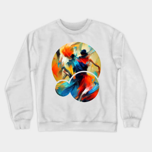 Woman Dancing Silhouette, abstract oil painting Crewneck Sweatshirt by fachtali